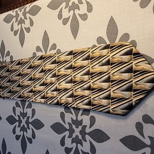 Pierre Cardin Silk Tie with Black, Gold, Brown, Grey, and Silver